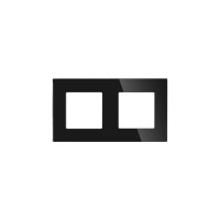 ELEMENT DOUBLE DECORATIVE GLASS PANEL, BLACK                                                                                                                                                                                                                   