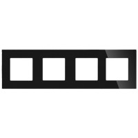 ELEMENT FOURFOLD DECORATIVE GLASS PANEL, BLACK                                                                                                                                                                                                                 