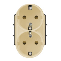 ELEMENT DOUBLE GERMAN SOCKET 16A, GOLD                                                                                                                                                                                                                         