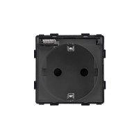 ELEMENT GERMAN SOCKET WITH COVER 16A, BLACK                                                                                                                                                                                                                    