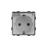 ELEMENT GERMAN SOCKET WITH COVER 16A, GRAY                                                                                                                                                                                                                     