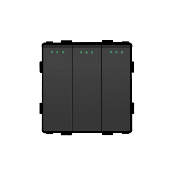 ELEMENT 3 GANG 1 WAY SWITCH, BLACK                                                                                                                                                                                                                             