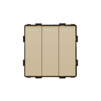 ELEMENT 3 GANG 1 WAY SWITCH, GOLD                                                                                                                                                                                                                              