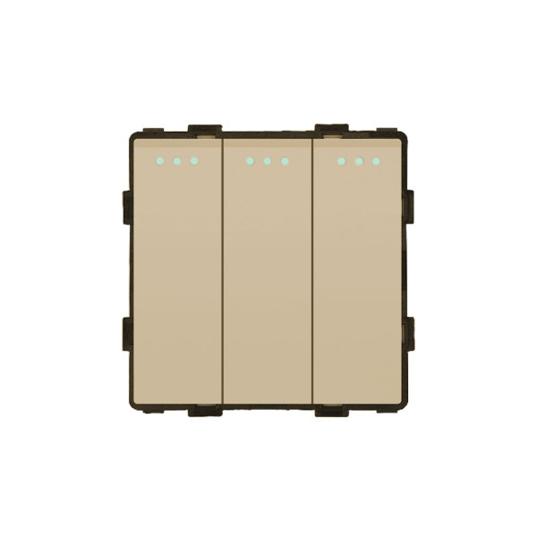 ELEMENT 3 GANG 1 WAY SWITCH, GOLD                                                                                                                                                                                                                              