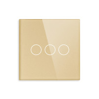 ELEMENT SMALL GLASS PANEL 3 GANG, GOLD                                                                                                                                                                                                                         