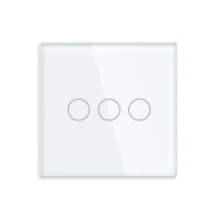 ELEMENT SMALL GLASS PANEL 3 GANG, WHITE                                                                                                                                                                                                                        
