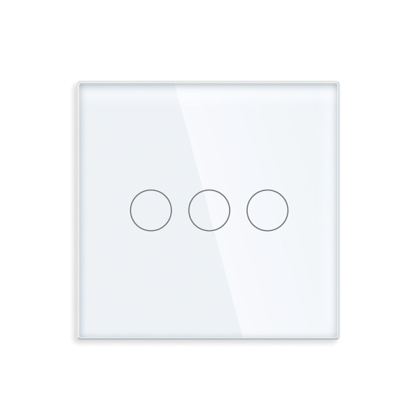ELEMENT SMALL GLASS PANEL 3 GANG, WHITE                                                                                                                                                                                                                        