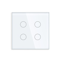 ELEMENT SMALL GLASS PANEL 4 GANG, WHITE                                                                                                                                                                                                                        