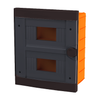 PLASTIC BOX FOR FLUSH MOUNTING 16 WAY (2X8), BLACK                                                                                                                                                                                                             