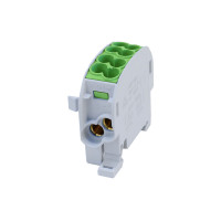 TERMINAL BLOCK FOR DIN RAIL 2X16MM2/2X25MM2, GREEN                                                                                                                                                                                                             