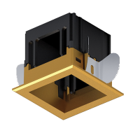 MODENA 1 MODULE RECESSED BOX WITH FRAME BRASS