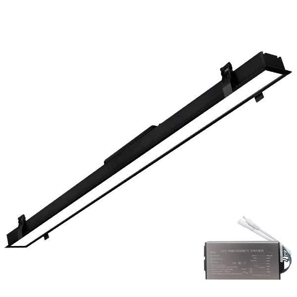 ELMARK LED PROFIL UGRADNI 1500mm 50W 4000K CRNI + EMERGENCY KIT