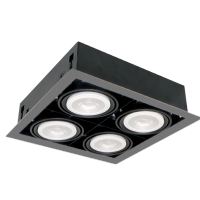 LED UGRADNA SVETILJKA QUAD410 10W 4XE27 4000K TAMNO SIVA