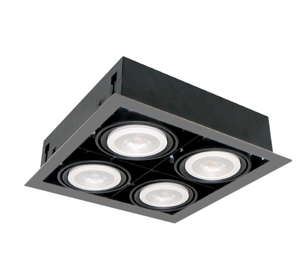 LED UGRADNA SVETILJKA QUAD410 10W 4XE27 4000K TAMNO SIVA