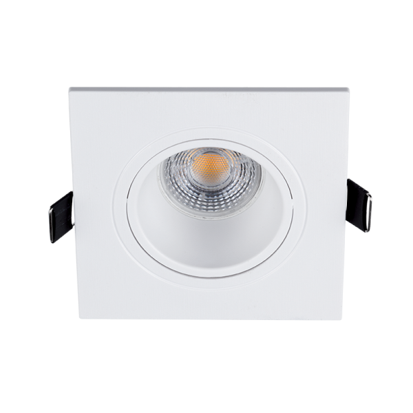 LED PLASTIČNA KVADRATNA SPOTLAMPA PAR 16 COB 7W 2700-3000K BELA