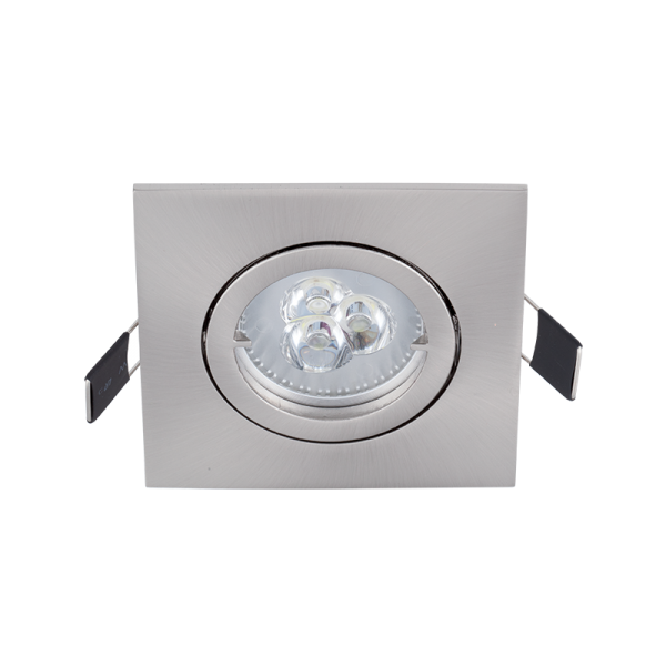 LED SPOT LAMPA METALNA ČETVRTASTA 6W GU10 6400K SATENSKI NIKL