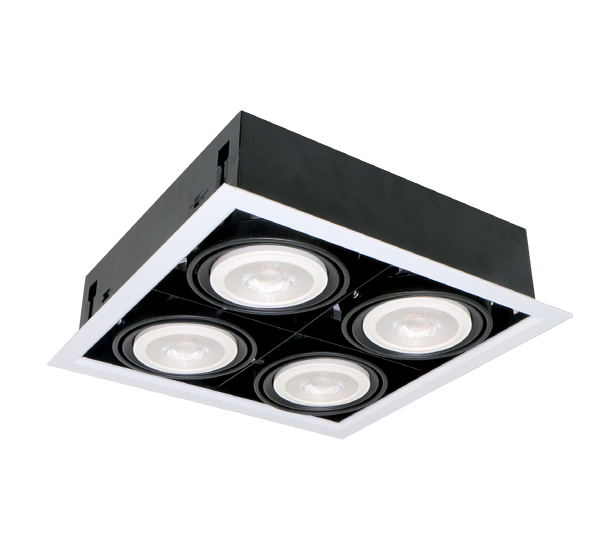 LED UGRADNA SVETILJKA QUAD412 12W 4XE27 2700K BELA