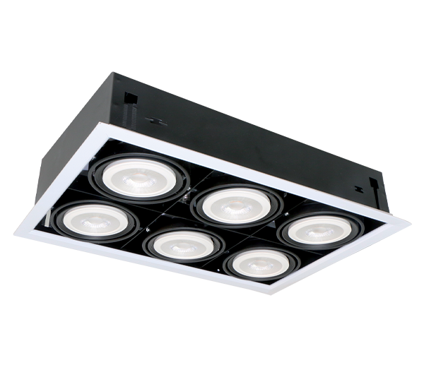 LED UGRADNA SVETILJKA QUAD612 12W 6XE27 2700K BELA